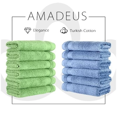 Classic Turkish Towels Amadeus 6 Piece Hand Towel Set - 16x27, Brown Rice - Image 4