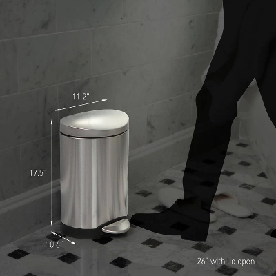Simplehuman 10L Semi-Round Step Trash Can Stainless Steel - Image 4