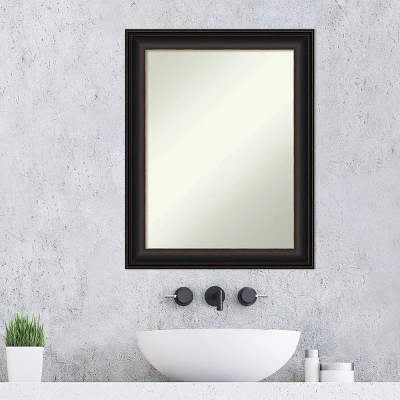 23" X 29" Non-Beveled Trio Oil Rubbed Bronze Bathroom Wall Mirror - Amanti Art - Image 6
