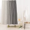Vertical Lines Shower Curtain Black - Deny Designs