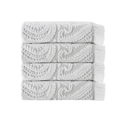 8pc Laina Turkish Cotton Hand Towel Set Gray - Enchante Home - Image 2