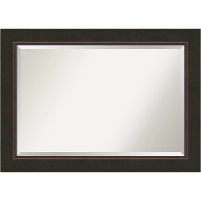 Amanti Art Milano Bronze Beveled Wood Bathroom Wall Mirror - Image 11