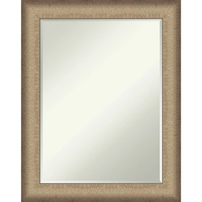 Elegant Brushed Petite Bevel Bathroom Wall Mirror - Image 8