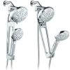 6" 48 Setting Hotelspa Aquabar High Pressure Luxury Three-Way Handheld Shower Head Combo Chrome - AquaDance