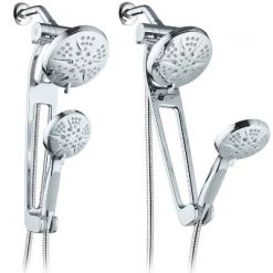 6" 48 Setting Hotelspa Aquabar High Pressure Luxury Three-Way Handheld Shower Head Combo Chrome - AquaDance
