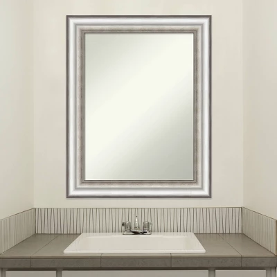 23" X 29" Non-Beveled Salon Silver Bathroom Wall Mirror - Amanti Art - Image 8