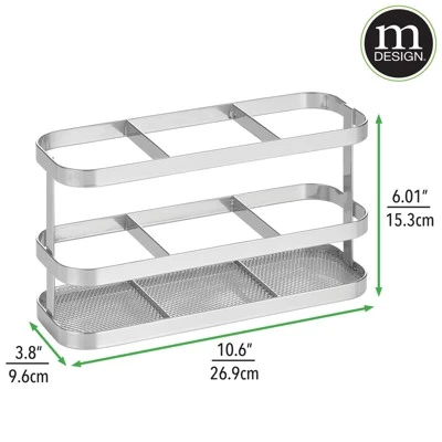 MDesign Steel Bath Countertop/Vanity Hair Care Storage Organizer Basket - Image 2