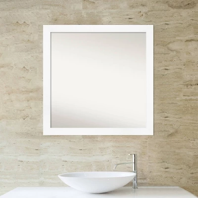 29" X 29" Non-Beveled Cabinet Narrow Bathroom Wall Mirror White - Amanti Art - Image 5