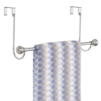 MDesign Metal Bathroom Over Shower Door Hanging Towel Rack Bar - Image 5