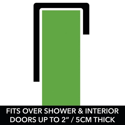 MDesign Metal Bathroom Over Shower Door Hanging Towel Rack Bar - Image 3