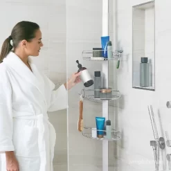 8' Simplehuman Tension Shower Caddy Silver