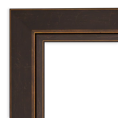 23" X 29" Non-Beveled Lara Wood Bathroom Wall Mirror Bronze - Amanti Art - Image 2