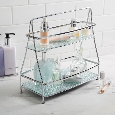 2 Tier Diamond Vanity Tower Chrome - Elle Décor - Image 2
