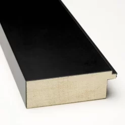 33" X 27" Non-Beveled Corvino Wood Bathroom Wall Mirror Black - Amanti Art