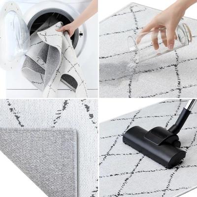 Sussexhome- Machine Washable & Absorbent Cotton Bath Rug - 20" X 24" - Image 2