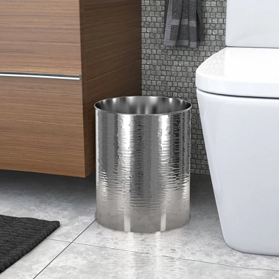 Metropolitan Metal Bathroom Wastebasket - Nu Steel - Image 3