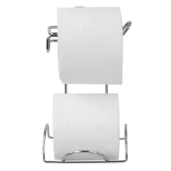 Home Basics Chrome Plated Steel Over The Tank Toilet Paper Holder