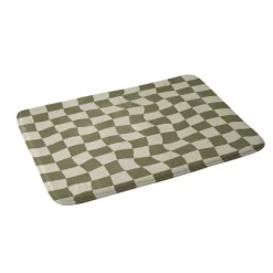 Warped Checkerboard Memory Foam Bath Mat - Deny Designs