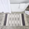Okuna Outpost Boho Themed 23.6" X 35" Bathroom Rug Mat With Tassels, Indoor Outdoor Bedroom Bath Decor, Grey Bohemian