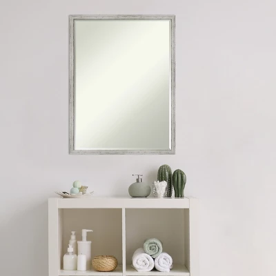 Amanti Art Shiplap White Narrow Petite Bevel Wood Bathroom Wall Mirror 25 X 19 In. - Image 8
