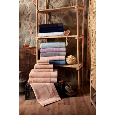 8pc Signature Turkish Cotton Bath Towel Set Pink - Enchante Home - Image 2