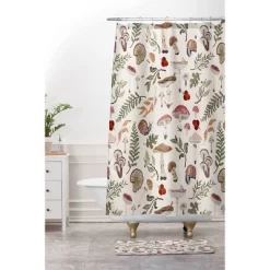 36"x24" Marta Barragan Camarasa Mushroom Seasonal Memory Foam Bath Mat Brown - Deny Designs