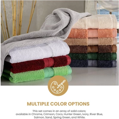 Plush And Highly Absorbent Greenbury Rayon From Bamboo And Cotton Blend Plush And Durable Modern Assorted 6-Piece Towels Set By Blue Nile Mills - Image 7