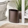 MDesign Oval Slim Metal Small Trash Can Wastebasket
