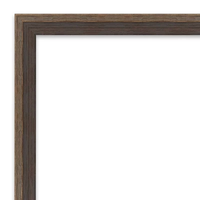 39" X 28" Non-Beveled Hardwood Wedge Wood Bathroom Wall Mirror Mocha Brown - Amanti Art - Image 2