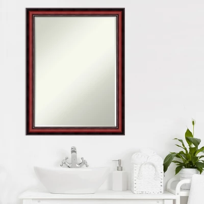 Amanti Art Rubino Cherry Scoop Petite Bevel Wood Bathroom Wall Mirror 27 X 21 In. - Image 6