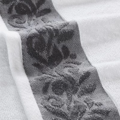 Modern Threads 6-Piece Towel Set With Filgree Jacquard Border.