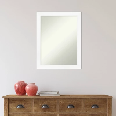21" X 27" Non-Beveled Cabinet Narrow Bathroom Wall Mirror White - Amanti Art - Image 7