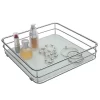 Square Vanity Tray With Glass Chrome - Elle Décor