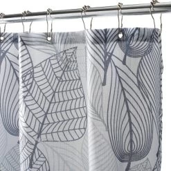 Leaves Shower Curtain Light Gray - Moda At Home