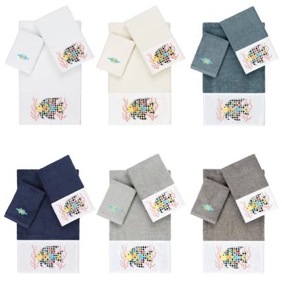 Set Of 3 Feliz Embroidered Towels - Linum Home Textiles - Image 3