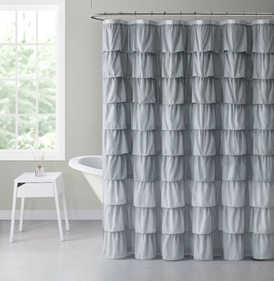 GoodGram Montauk Accents Home Gypsy Ombre Ruffled Fabric Shower Curtain - Standard Length - Image 3