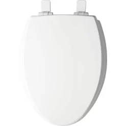 Kendall Never Loosens Elongated Enameled Wood Toilet Seat With Easy Clean And Slow Close Hinge White - Mayfair By Bemis