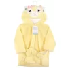 Hudson Baby Infant Girl Plush Animal Face Bathrobe, Lion Girl, 0-9 Months