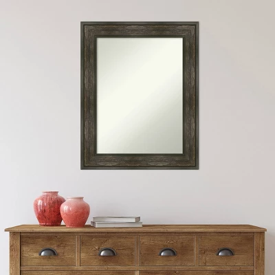 24" X 30" Non-Beveled Rail Rustic Char Bathroom Wall Mirror - Amanti Art - Image 5