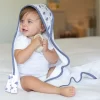 The Peanutshell 3pk Baby Hooded Bath Towels And 20pk Washcloths Bath Set, 23-Piece, Blue Dino