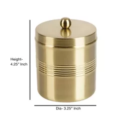 Jewel Decorative Stainless Steel Bathroom Vanity Countertop Storage Organizer Canister Jar - Nu Steel