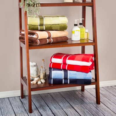 6pc Striped Bath Towel Set Red - Yorkshire Home - Image 3