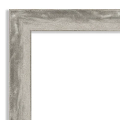 43" X 32" Non-Beveled Waveline Silver Narrow Bathroom Wall Mirror - Amanti Art - Image 2