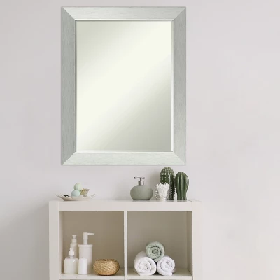 Amanti Art Brushed Sterling Silver Petite Bevel Wood Bathroom Wall Mirror 28 X 22 In. - Image 7