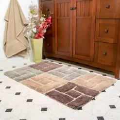 2pc Berkeley Geometric Bath Rug Set - Chesapeake