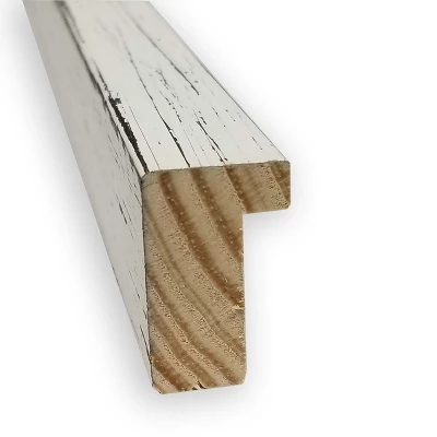 Amanti Art Shiplap White Narrow Petite Bevel Wood Bathroom Wall Mirror 25 X 19 In. - Image 2