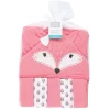 Hudson Baby Infant Girl Hooded Towel And Five Washcloths Set, Girl Foxes, One Size