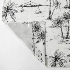 Kate Aurora Maui Tropical Living Sailboats Woven Jacquard Fabric Shower Curtain - 72 In. Wide X 72 In. Long