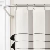 Farmhouse Boho Striped Woven Tassel Yarn Dyed Cotton Shower Curtain Ivory/Black - Lush Décor