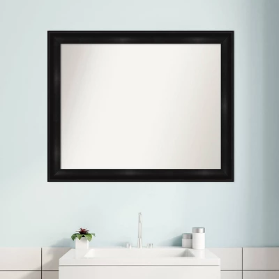 32" X 26" Non-Beveled Grand Narrow Bathroom Wall Mirror Black - Amanti Art - Image 8